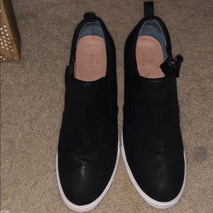 Black Caslon wedge sneakers